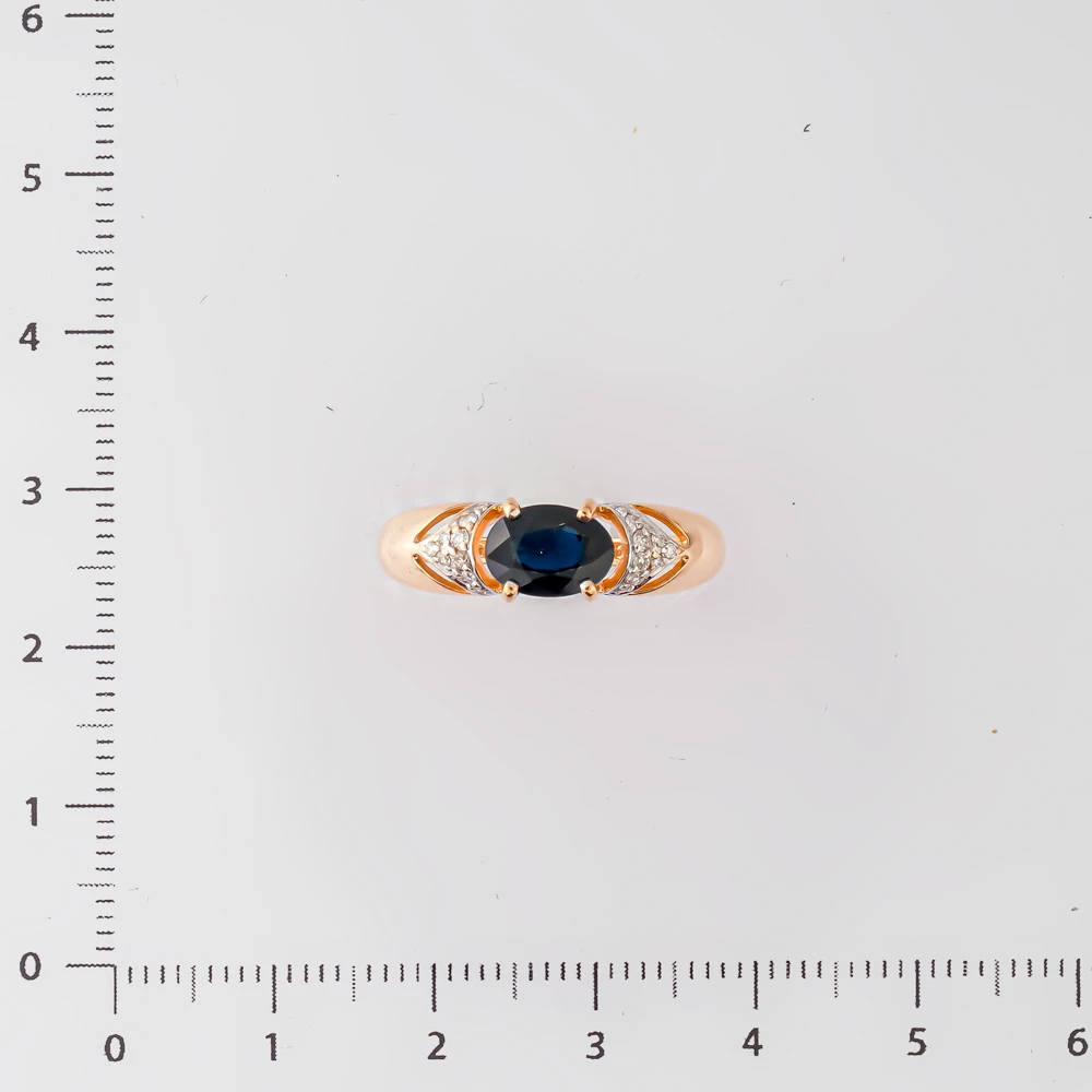 Кольцо с сапфиром из красного золота 585 пробы