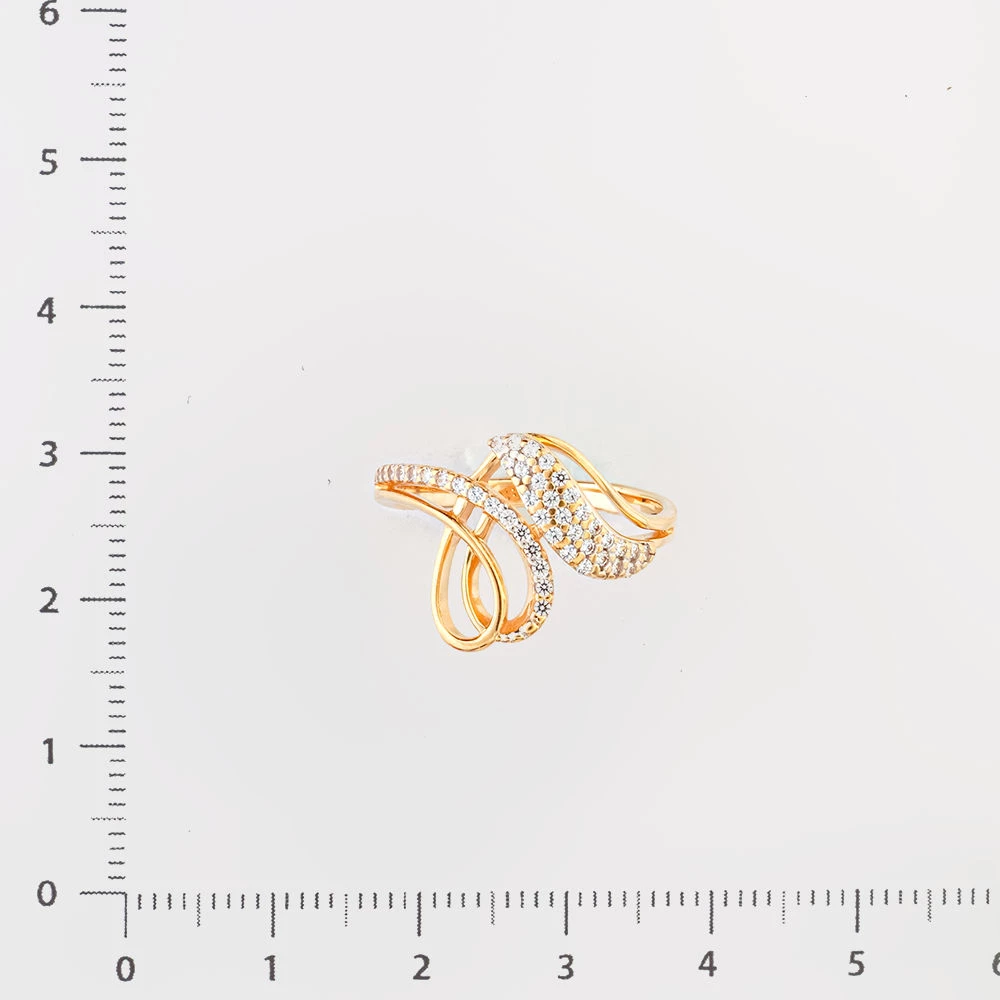 Кольцо с фианитом из красного золота 585 пробы