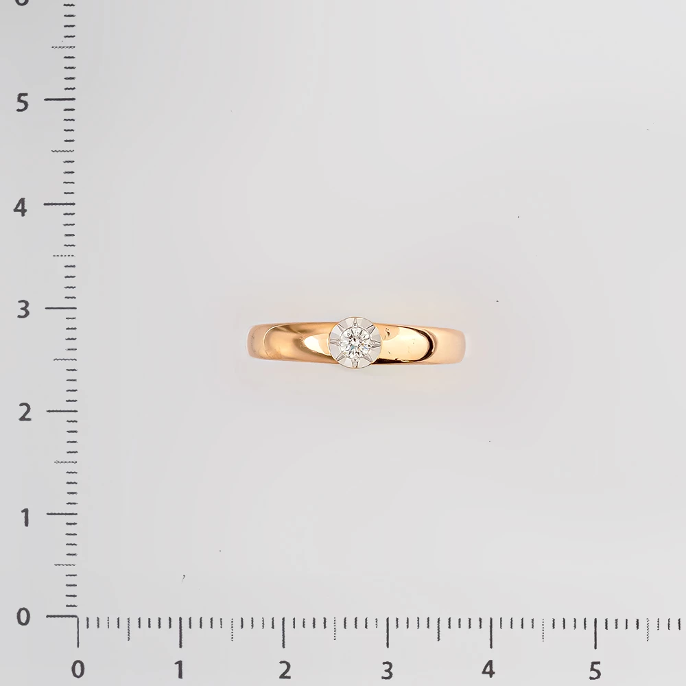 Кольцо с бриллиантом из красного золота 585 пробы