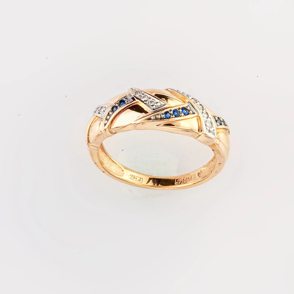 Кольцо с ситаллом из красного золота 585 пробы Кольцо с ситаллом из красного золота 585 пробы