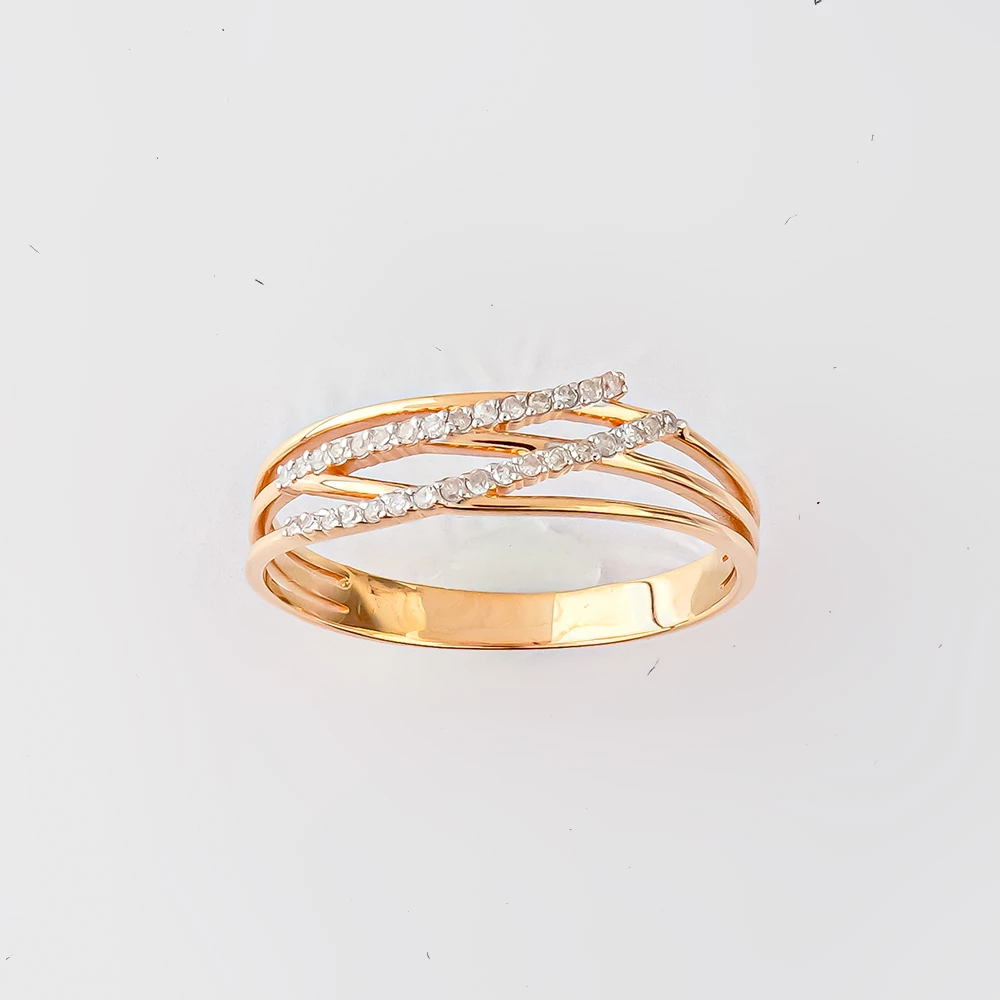 Кольцо с бриллиантом из красного золота 585 пробы Кольцо с бриллиантом из красного золота 585 пробы