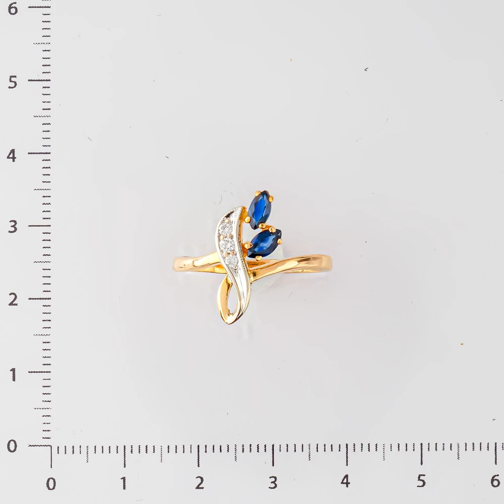 Кольцо с сапфиром из красного золота 585 пробы