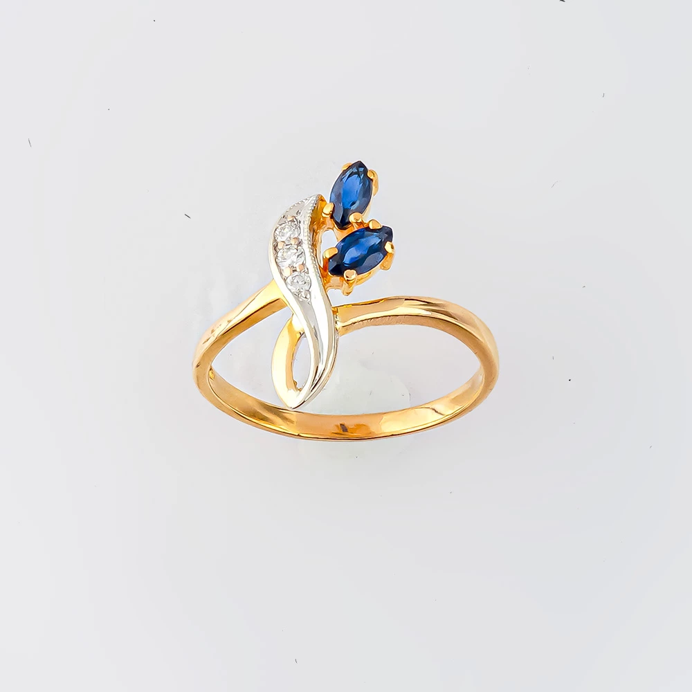 Кольцо с сапфиром из красного золота 585 пробы