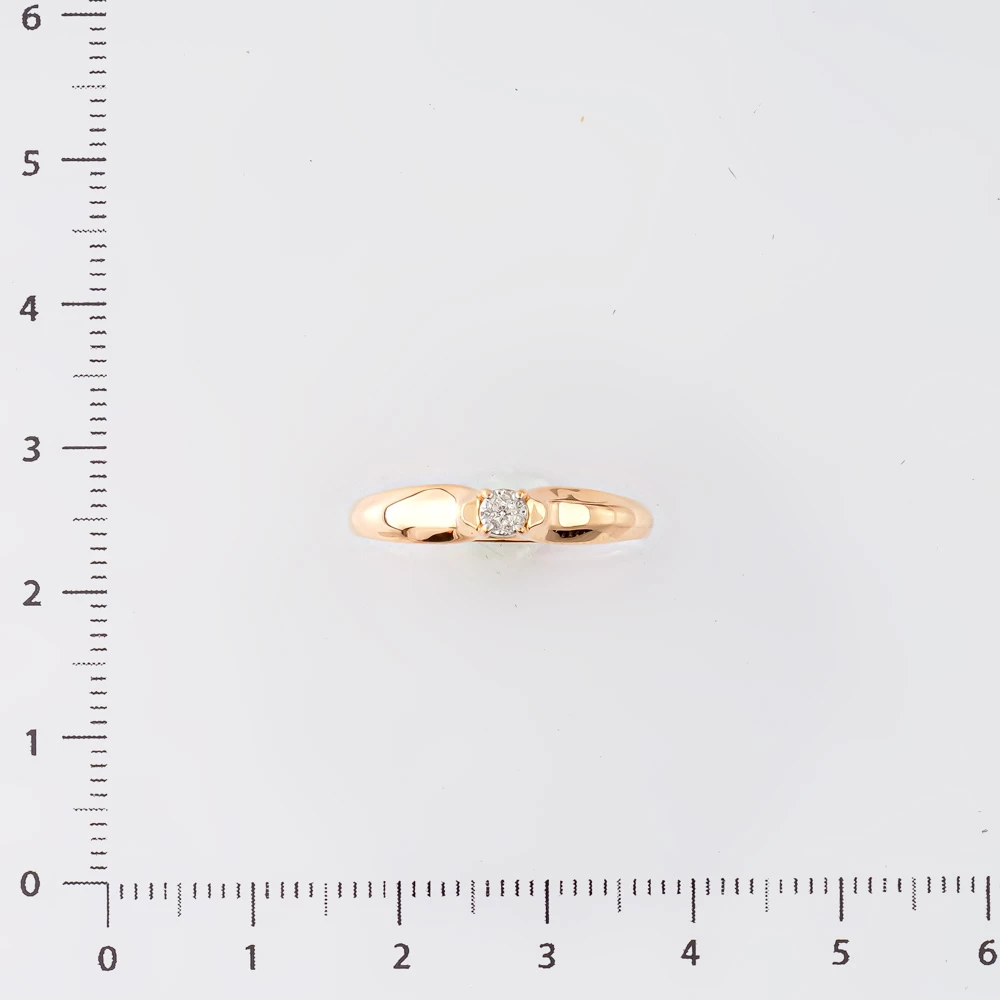 Кольцо с бриллиантом из красного золота 585 пробы