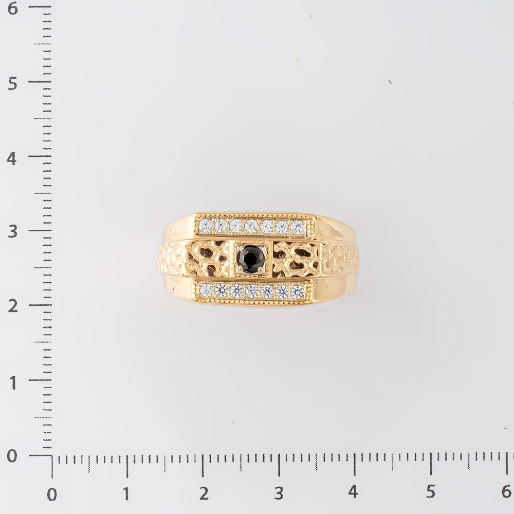 Кольцо с фианитом из красного золота 585 пробы