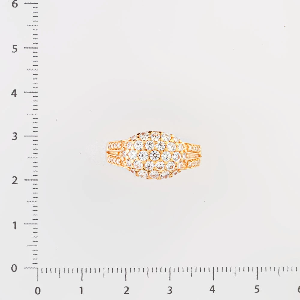 Кольцо с фианитом из красного золота 585 пробы