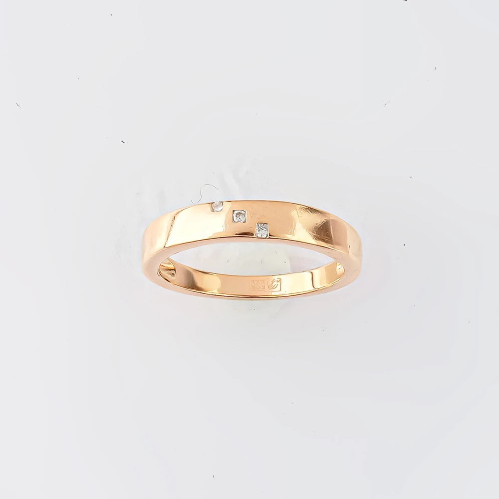 Кольцо с бриллиантом из красного золота 585 пробы