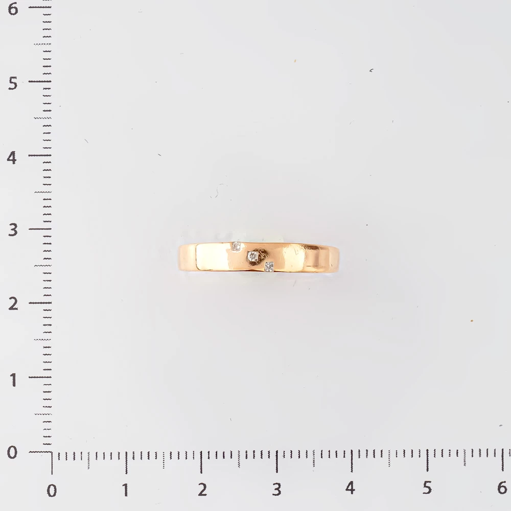 Кольцо с бриллиантом из красного золота 585 пробы