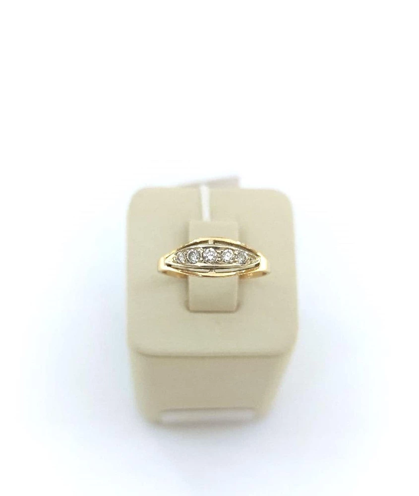 Кольцо с фианитом из красного золота 585 пробы Кольцо с фианитом из красного золота 585 пробы