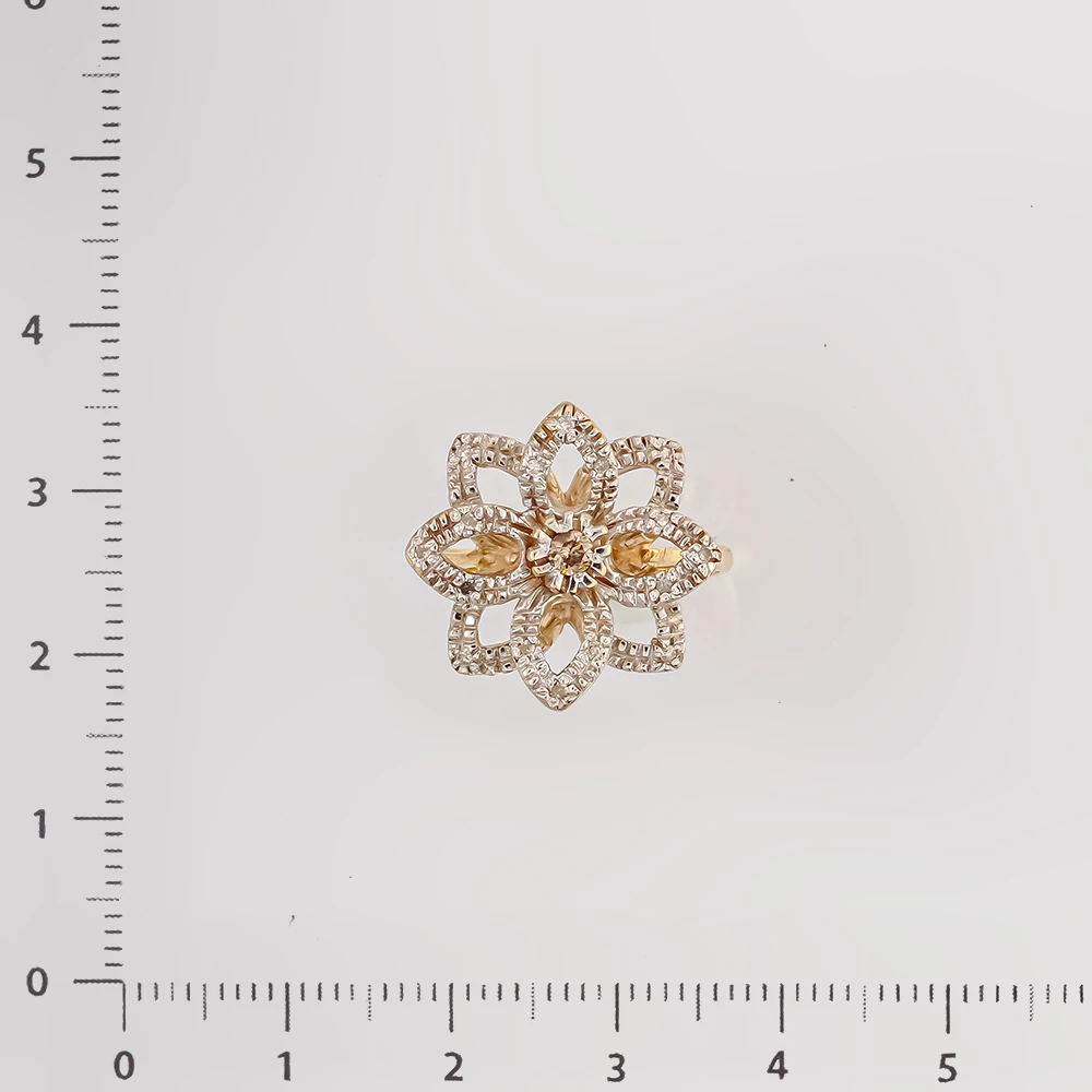 Кольцо с бриллиантом из красного золота 585 пробы