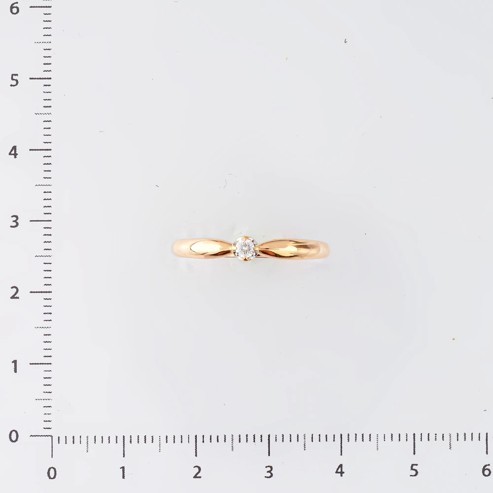 Кольцо с бриллиантом из красного золота 585 пробы