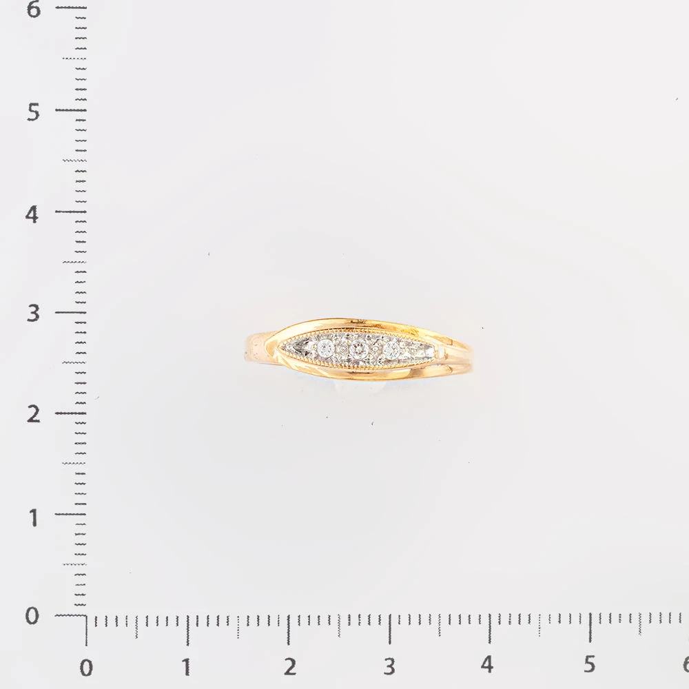 Кольцо с фианитом из красного золота 585 пробы