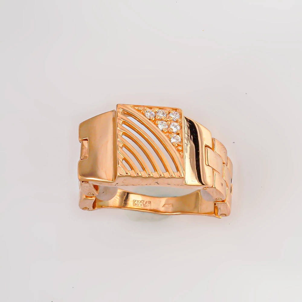 Кольцо с фианитом из белого золота 585 пробы