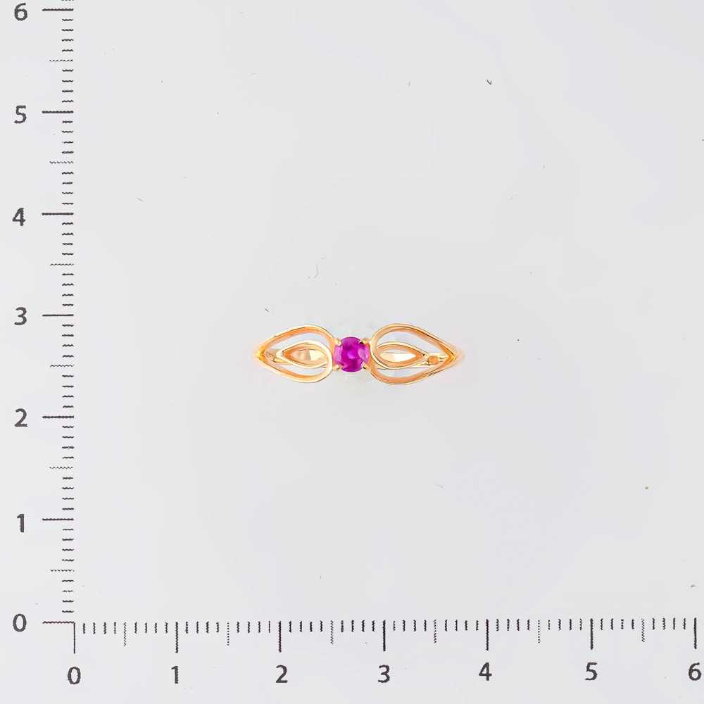 Кольцо с рубином из красного золота 585 пробы
