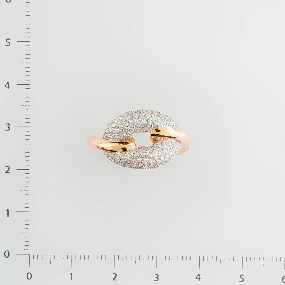 Кольцо с фианитом из красного золота 585 пробы