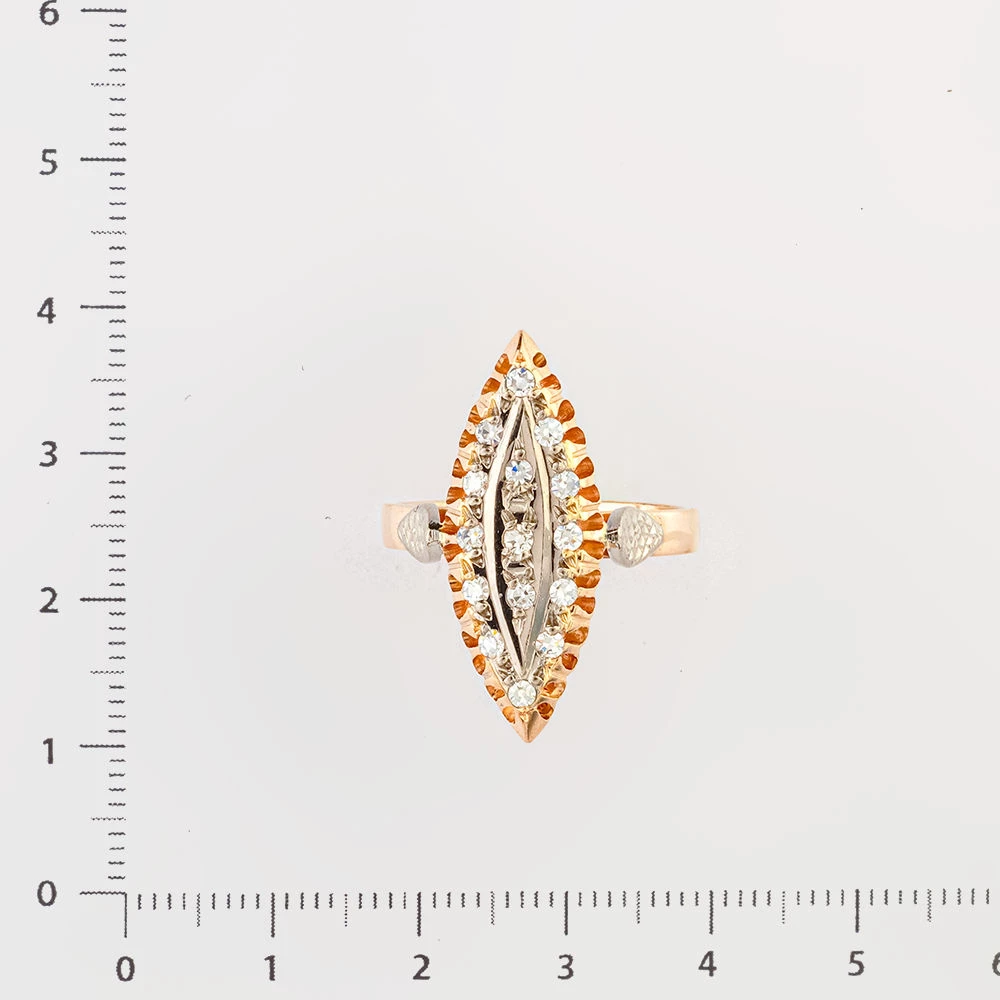 Кольцо с бриллиантом из красного золота 583 пробы