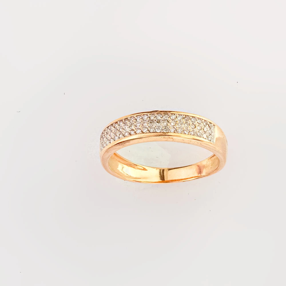 Кольцо с бриллиантом из красного золота 585 пробы