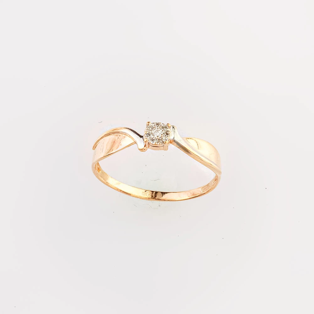 Кольцо с бриллиантом из красного золота 585 пробы