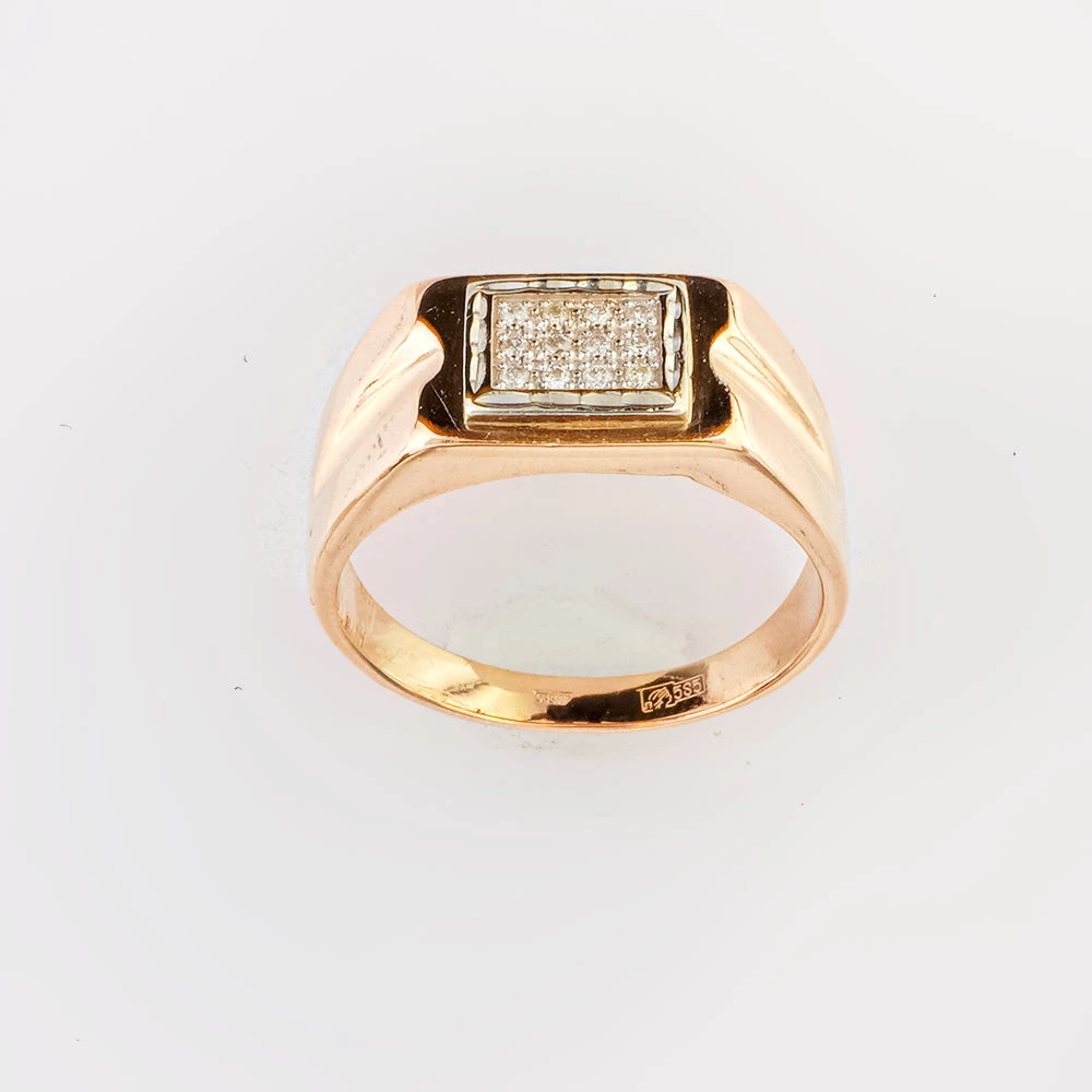 Кольцо с бриллиантом из красного золота 585 пробы