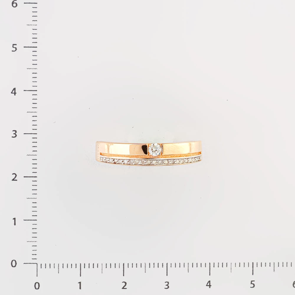 Кольцо с бриллиантом из красного золота 585 пробы