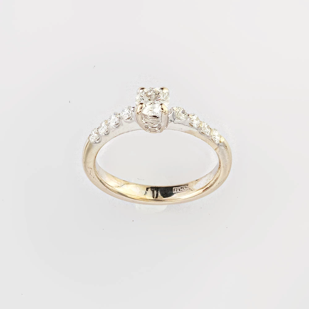 Кольцо с бриллиантом из белого золота 585 пробы