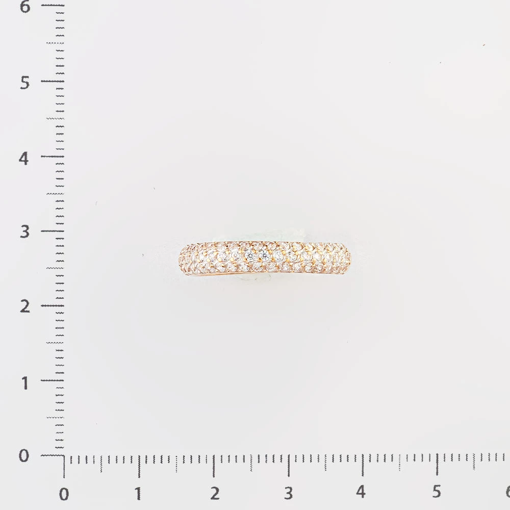 Кольцо с фианитом из красного золота 585 пробы