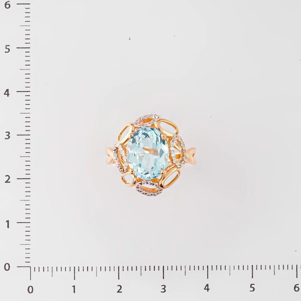 Кольцо с топазом из красного золота 585 пробы