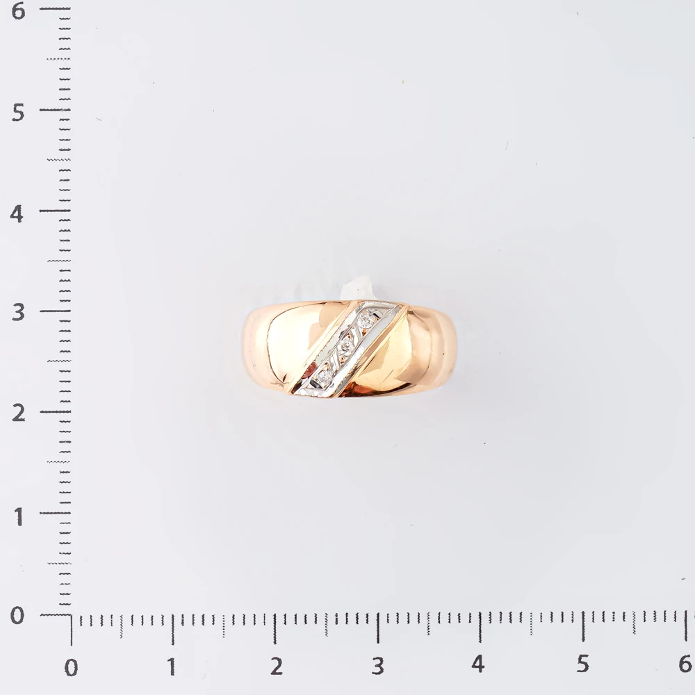 Кольцо с бриллиантом из красного золота 585 пробы