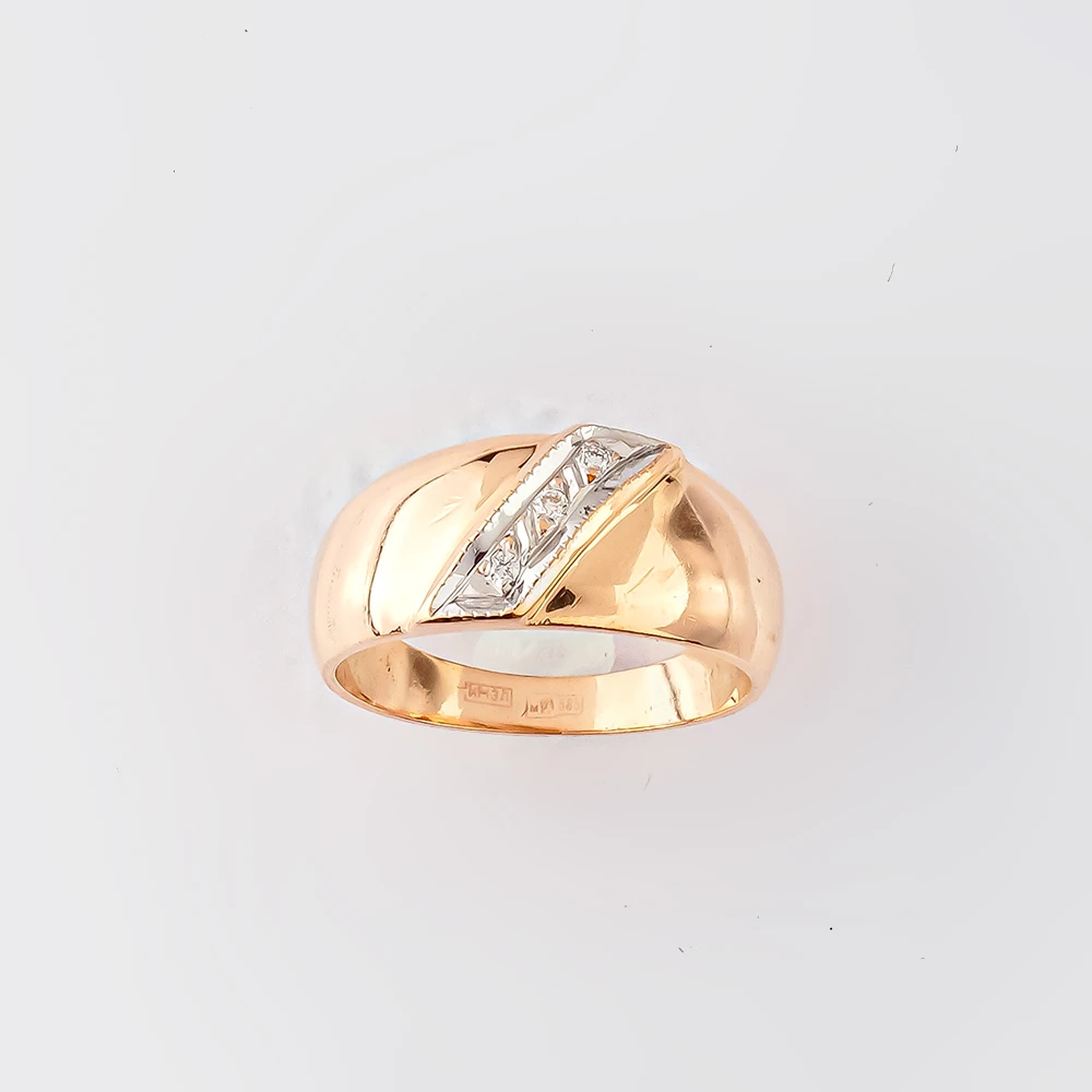 Кольцо с бриллиантом из красного золота 585 пробы