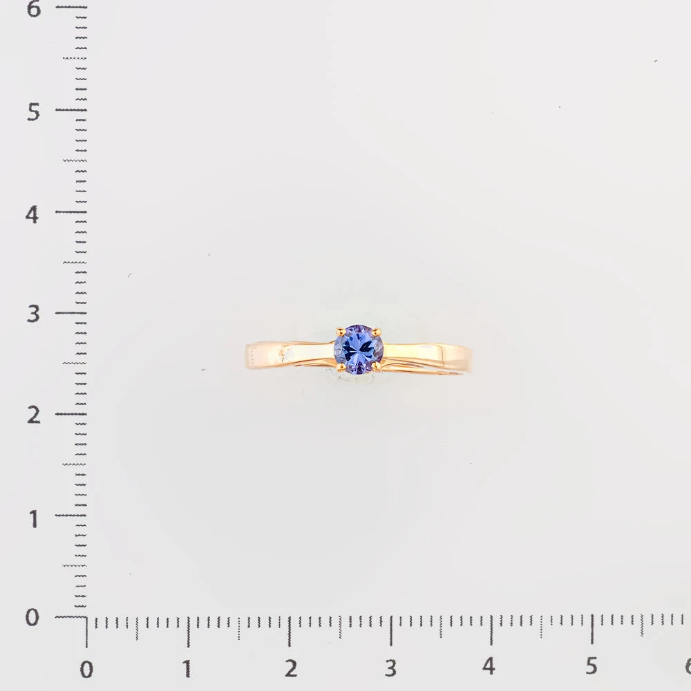 Кольцо с фианитом из красного золота 585 пробы