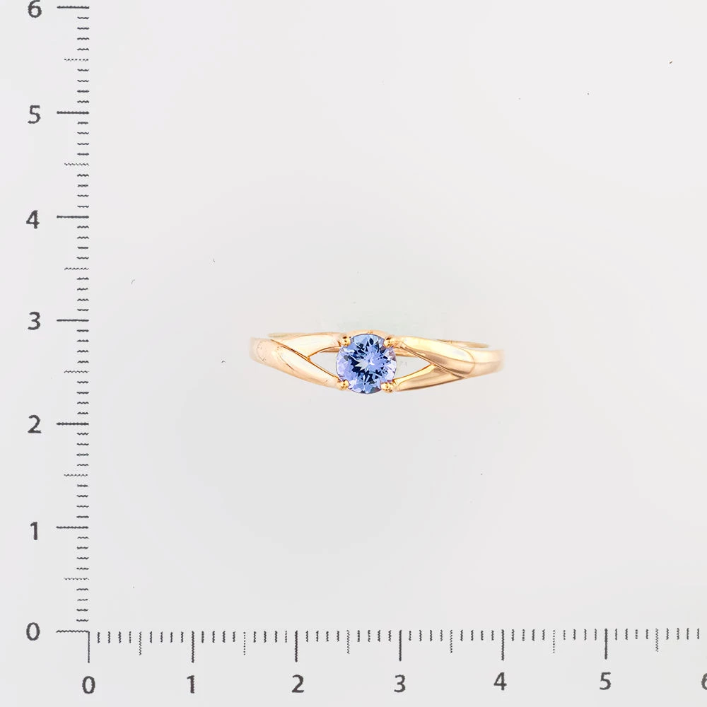 Кольцо с фианитом из красного золота 585 пробы