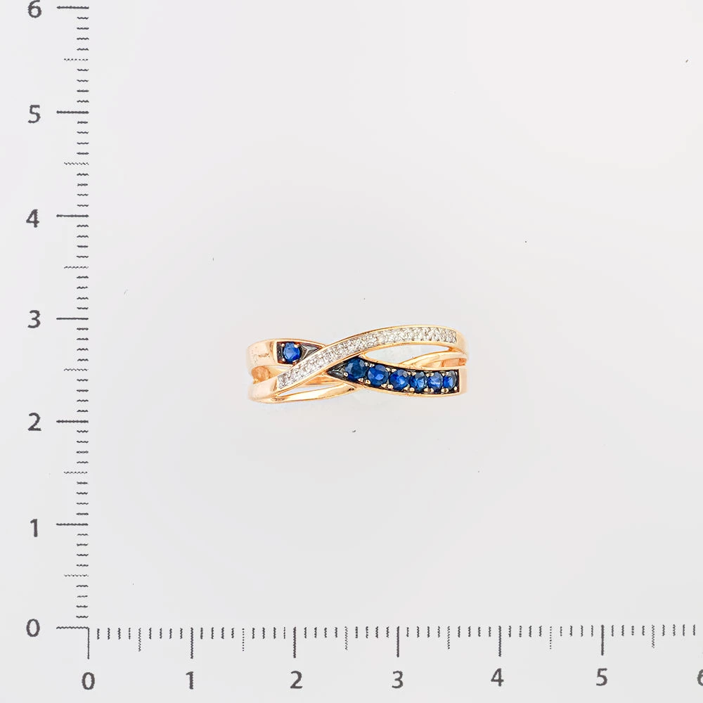 Кольцо с сапфиром из красного золота 585 пробы