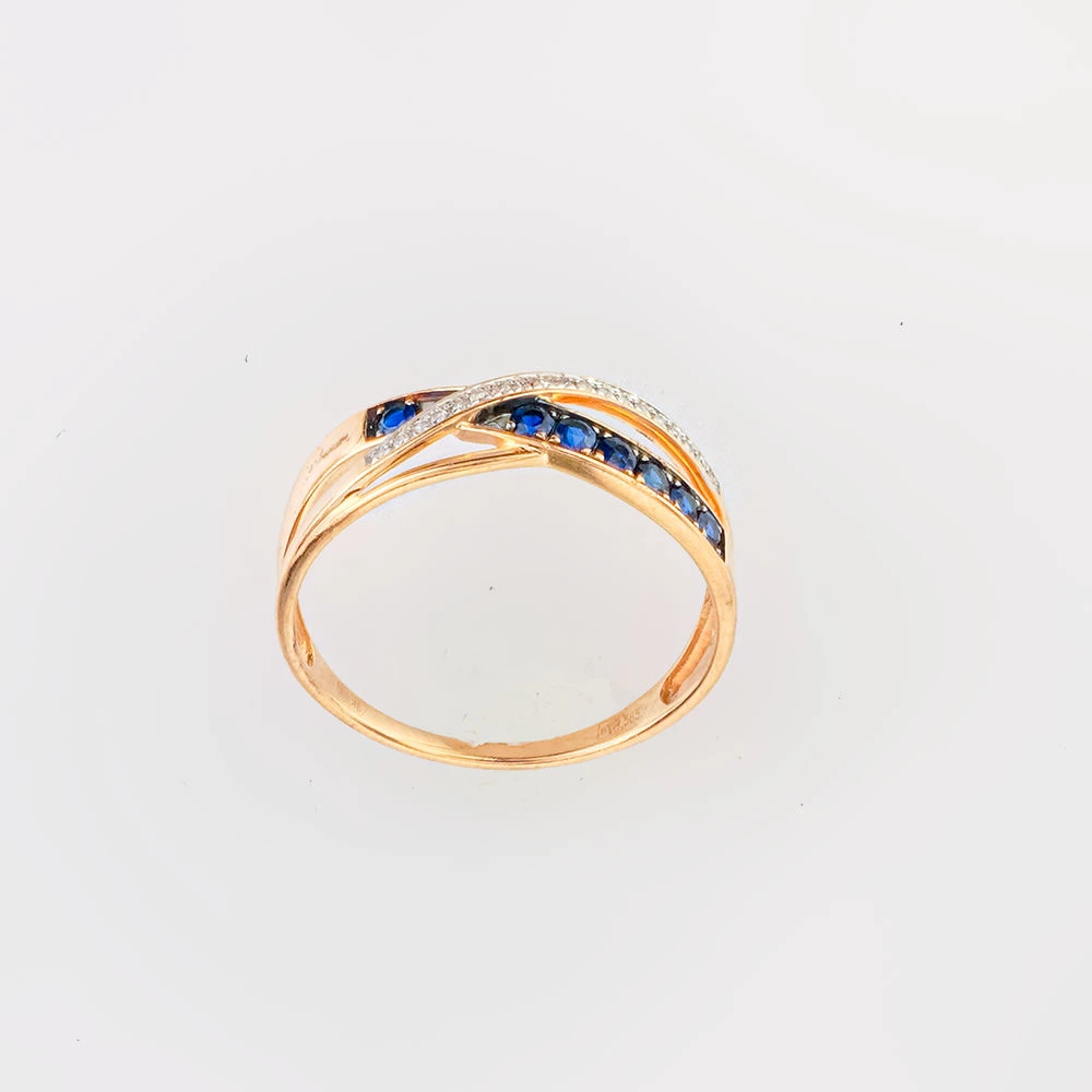 Кольцо с сапфиром из красного золота 585 пробы