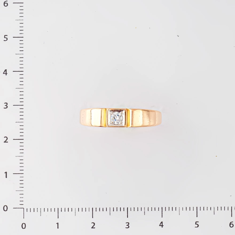 Кольцо с фианитом из красного золота 585 пробы Кольцо с фианитом из красного золота 585 пробы