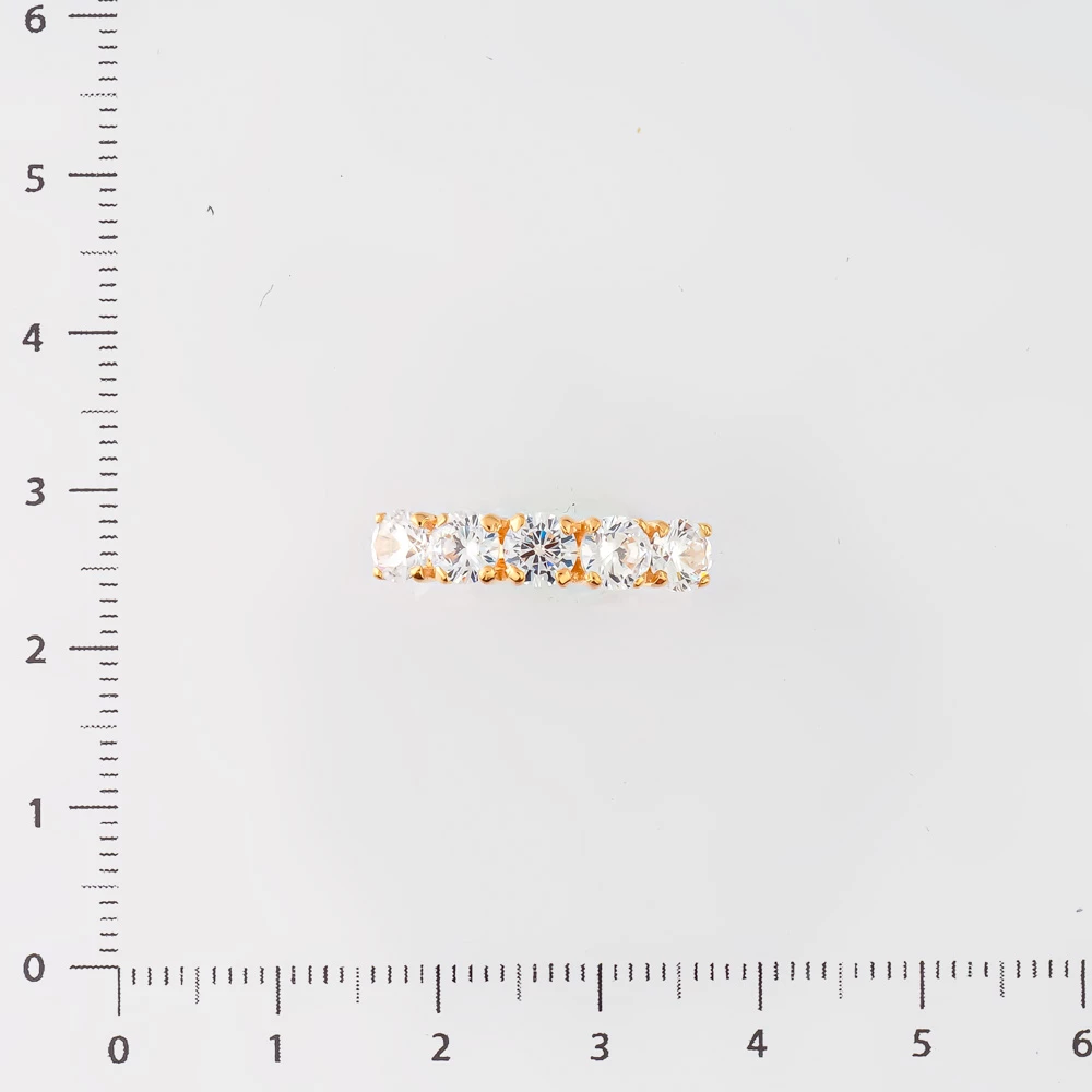 Кольцо с фианитом из красного золота 585 пробы