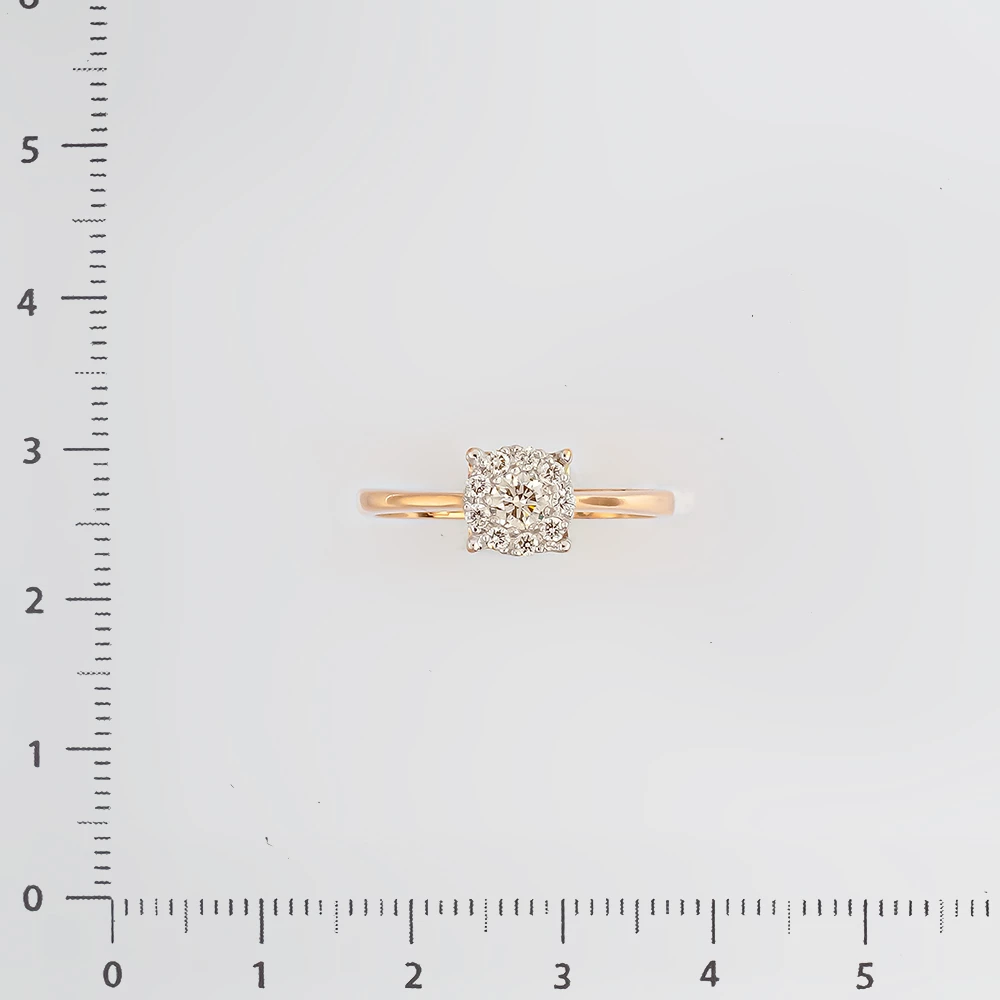 Кольцо с бриллиантом из красного золота 585 пробы