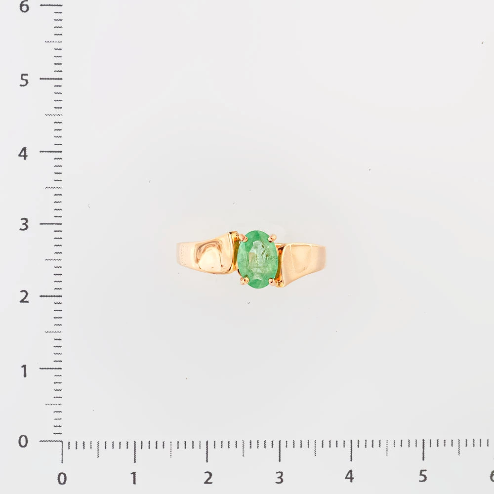 Кольцо с изумрудом из красного золота 585 пробы