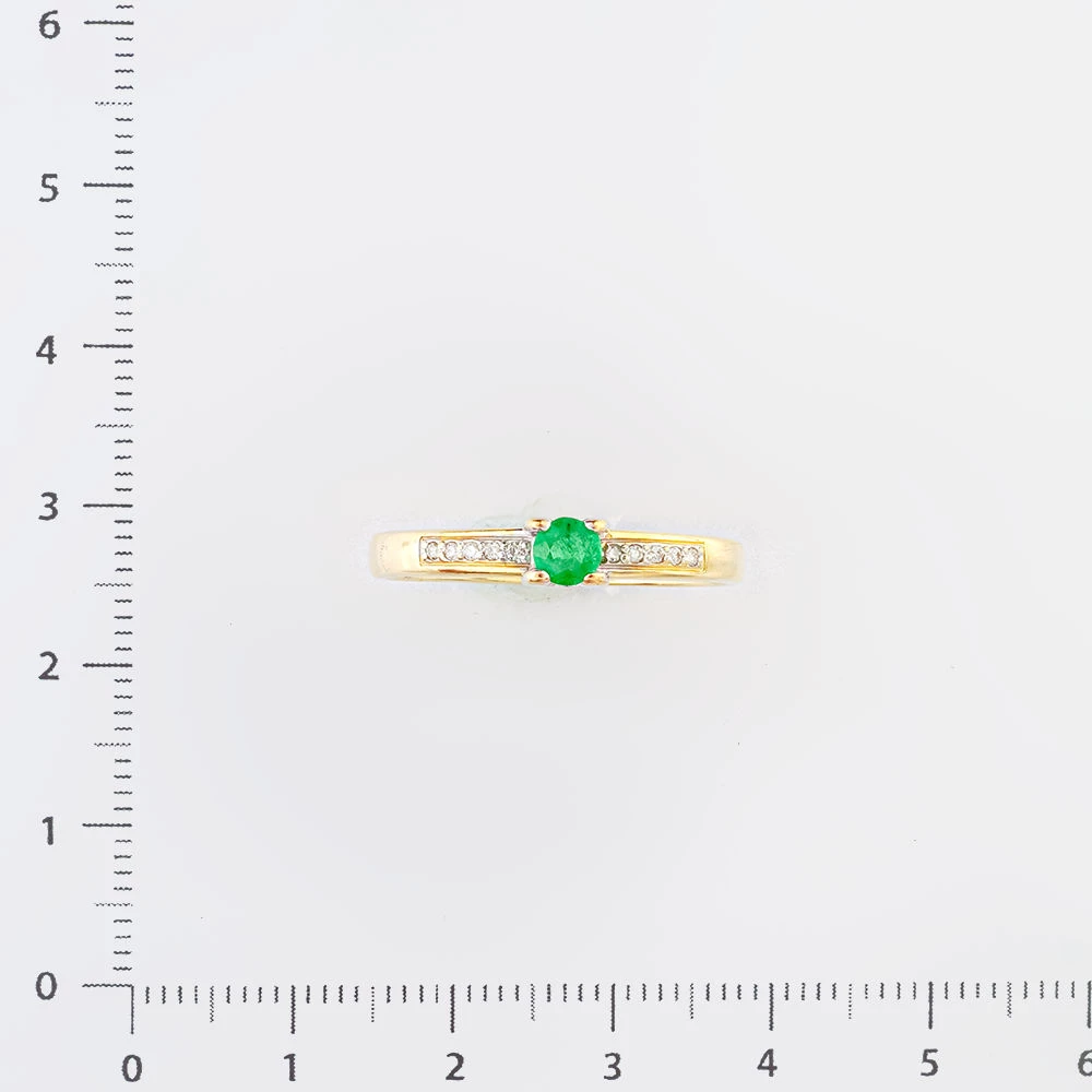 Кольцо с изумрудом из желтого золота 585 пробы