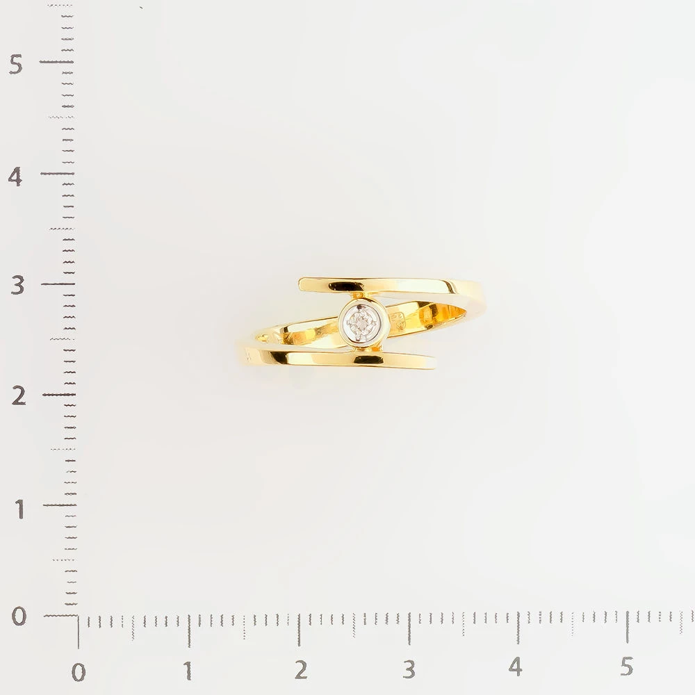 Кольцо с бриллиантом из желтого золота 500 пробы