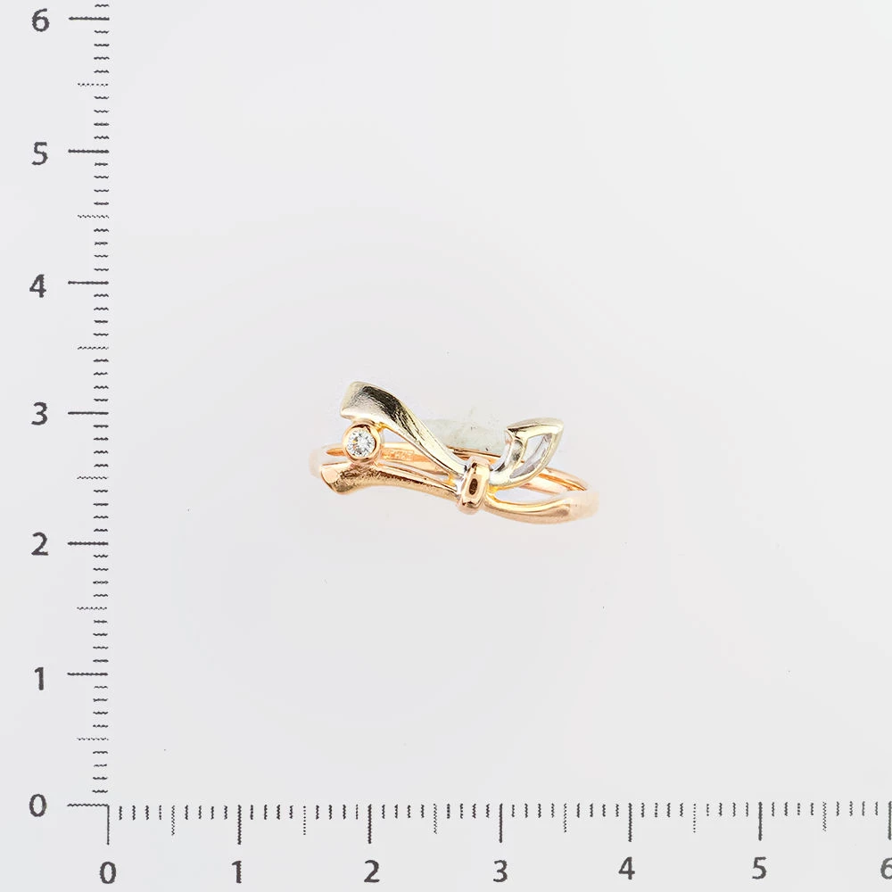 Кольцо с бриллиантом из красного золота 585 пробы