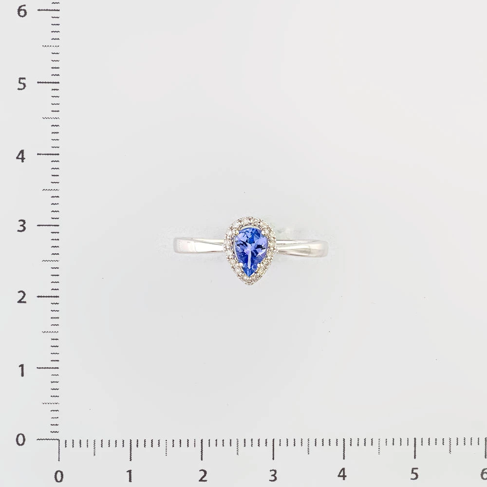 Кольцо с танзанитом из белого золота 585 пробы