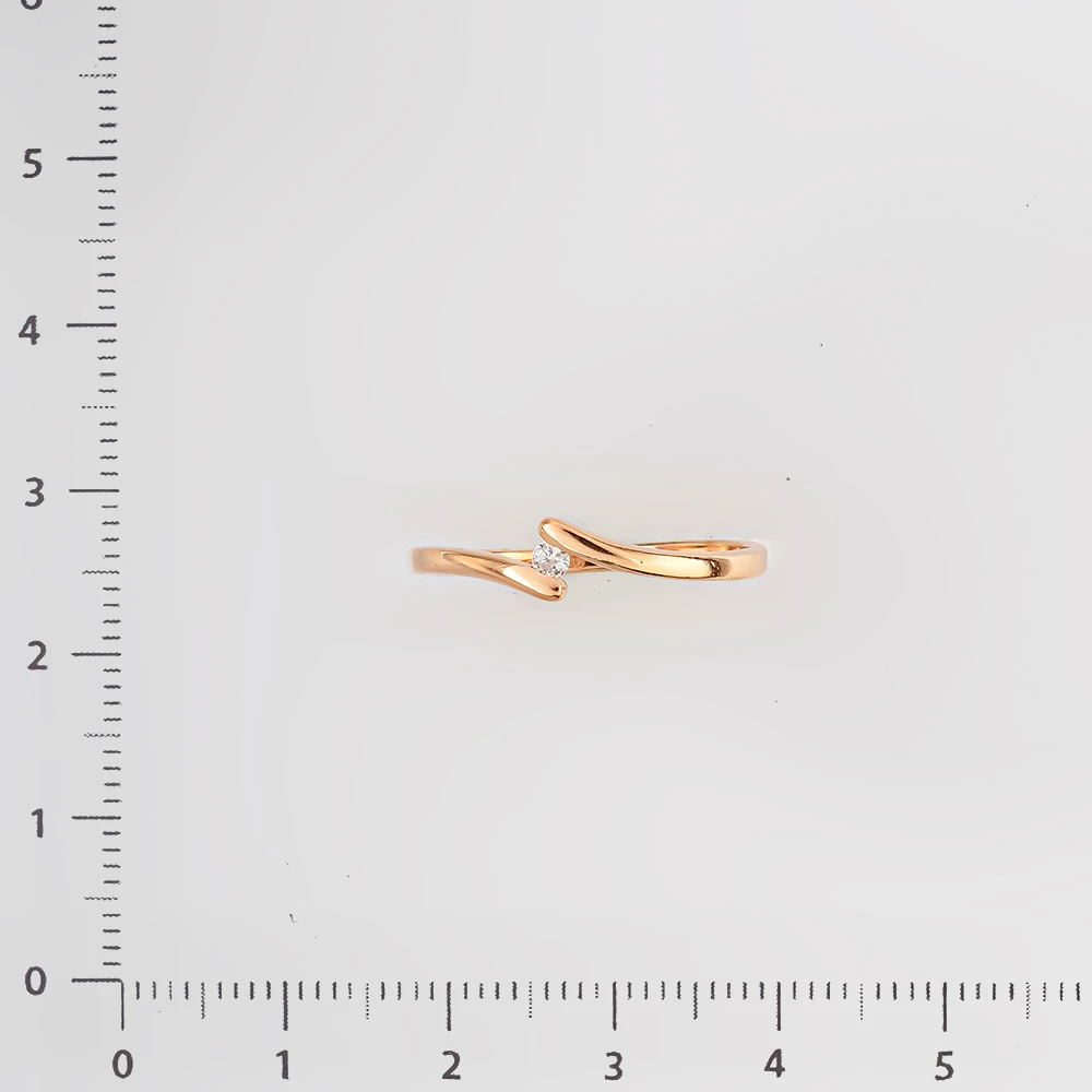 Кольцо с бриллиантом из красного золота 585 пробы