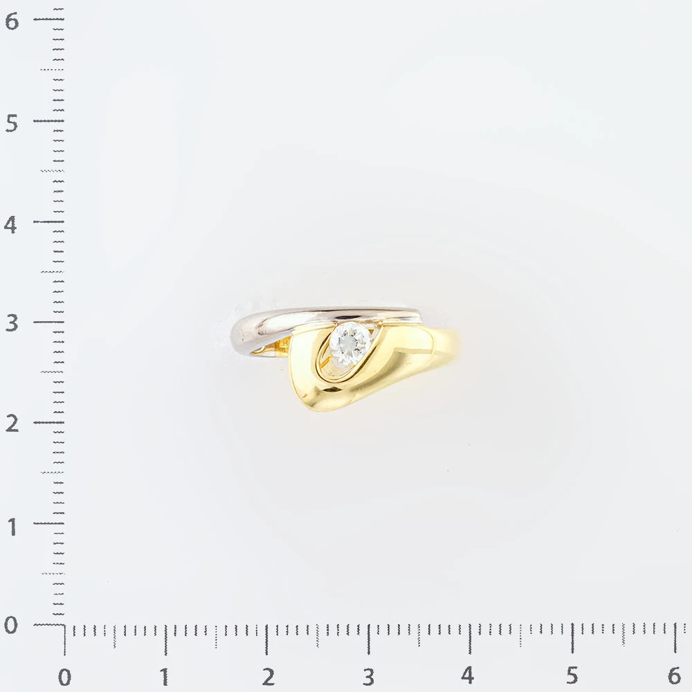 Кольцо с фианитом из желтого золота 585 пробы