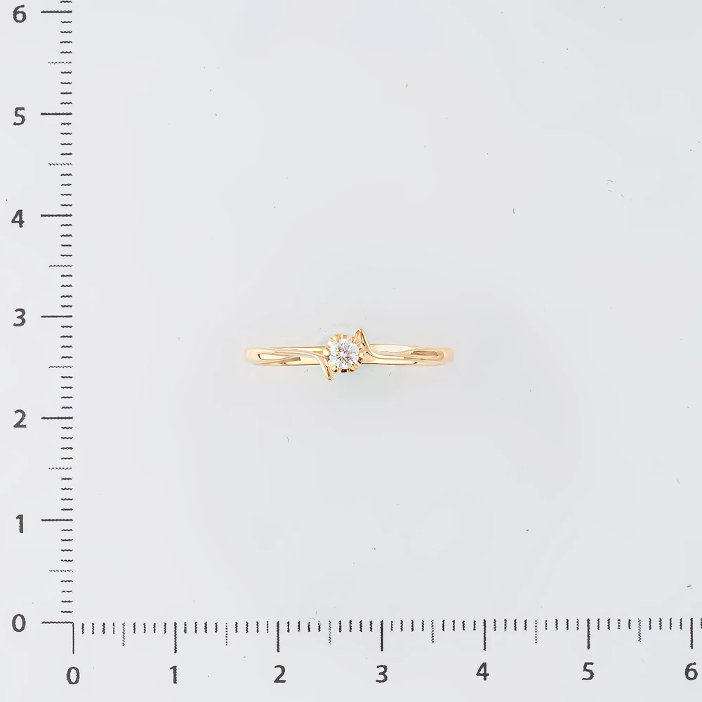 Кольцо с бриллиантом из красного золота 585 пробы