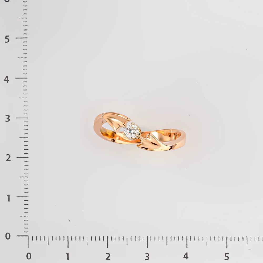 Кольцо с бриллиантом из красного золота 585 пробы