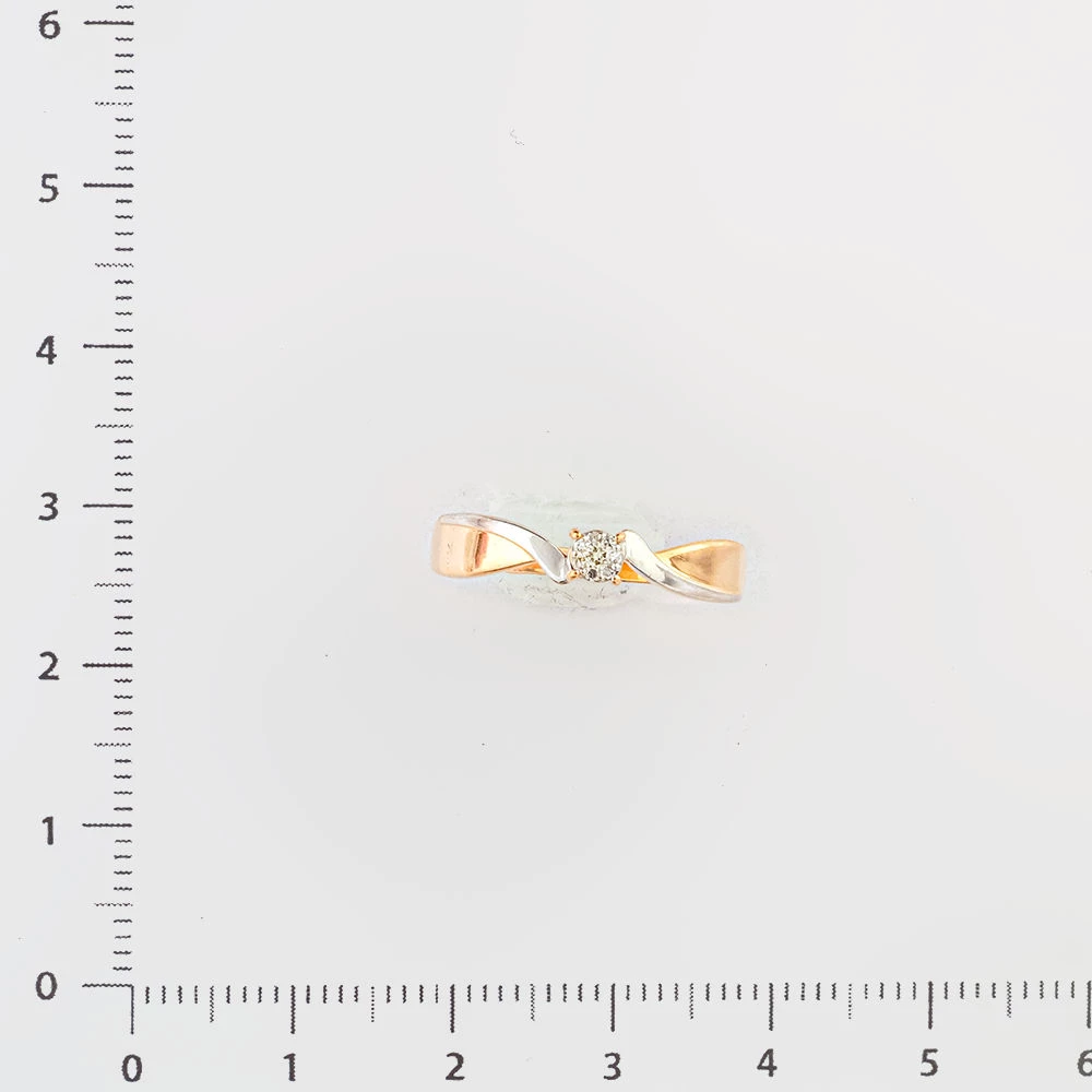 Кольцо с бриллиантом из красного золота 585 пробы