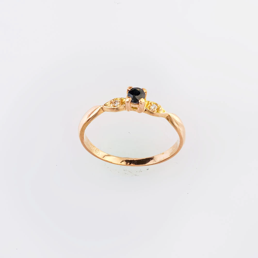 Кольцо с ситаллом из красного золота 585 пробы