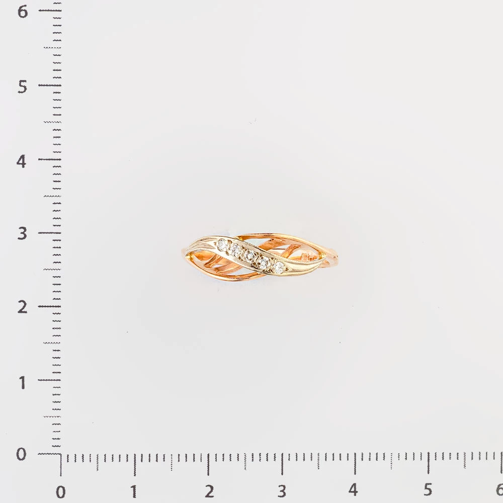 Кольцо с бриллиантом из красного золота 585 пробы