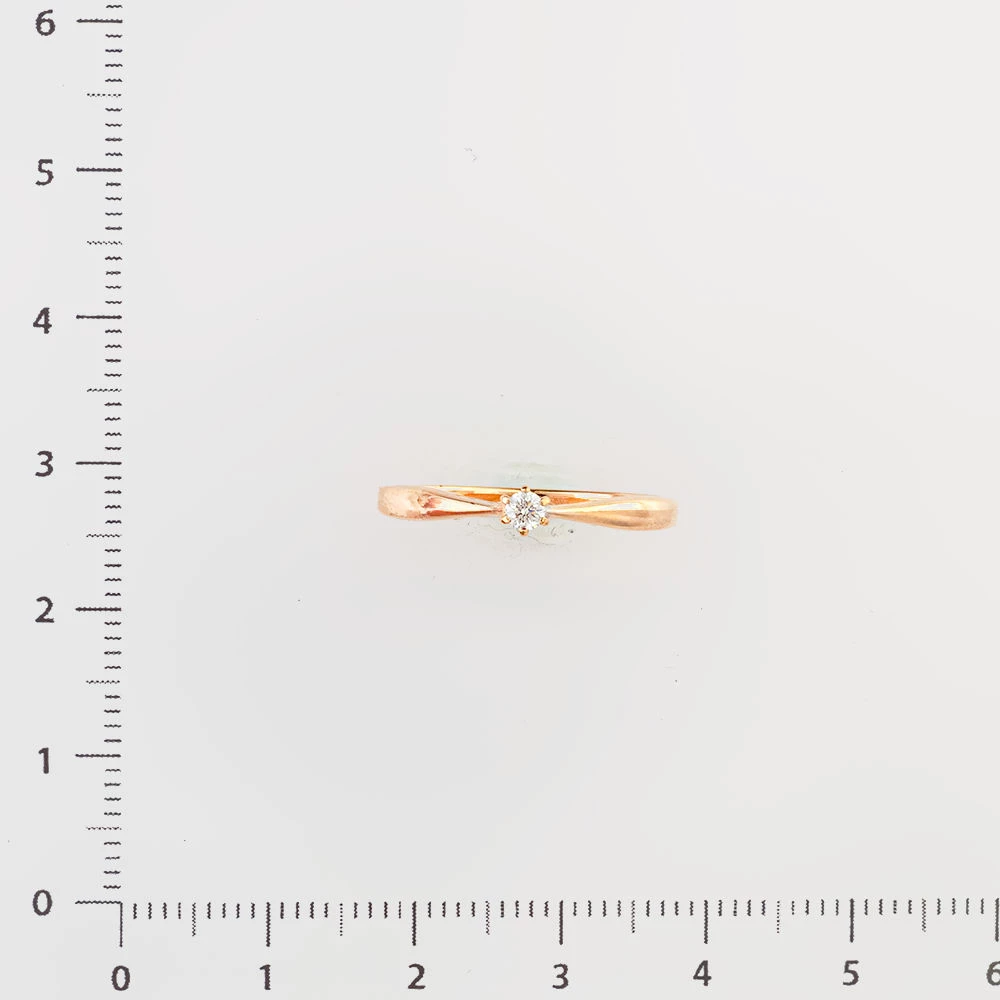 Кольцо с бриллиантом из красного золота 585 пробы