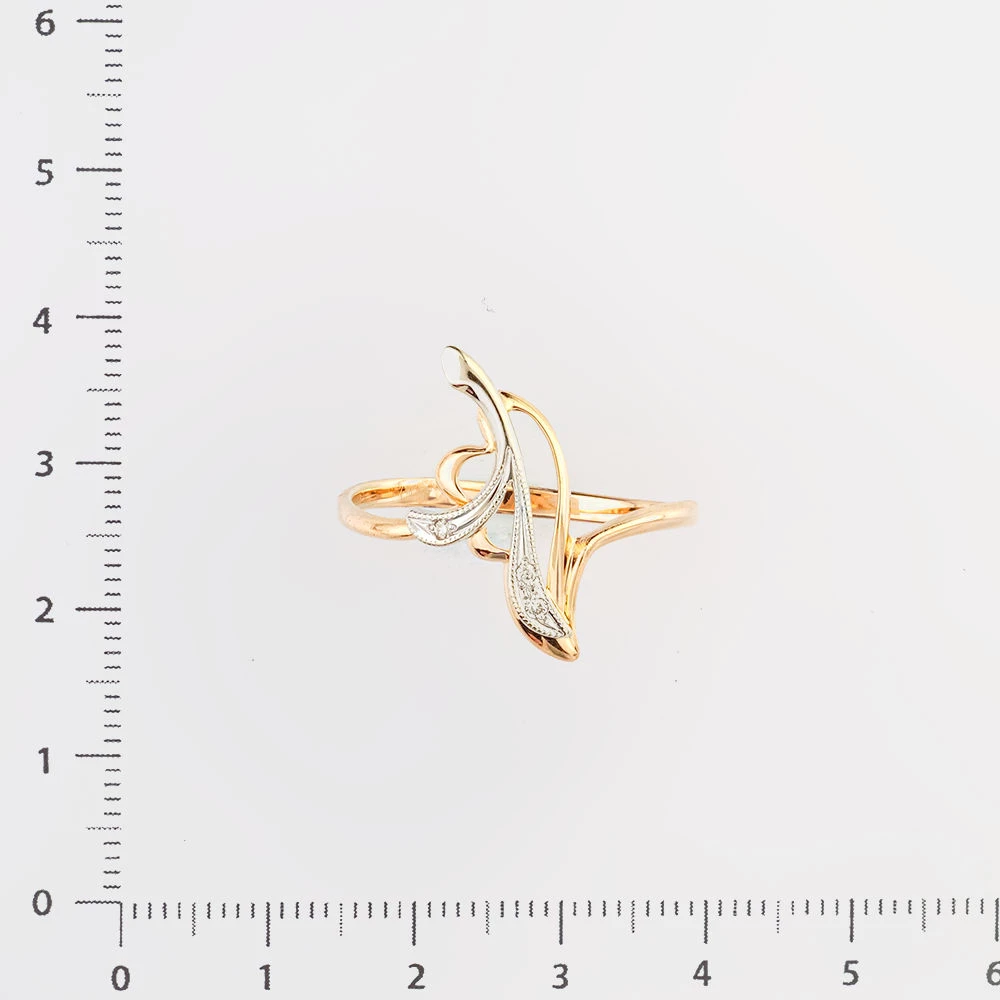 Кольцо с бриллиантом из красного золота 585 пробы